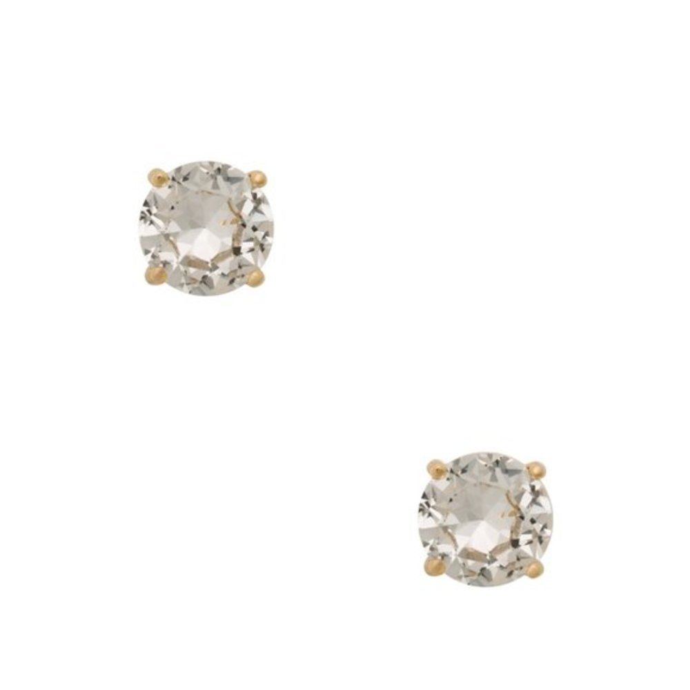 Kate Spade Gumdrop Studs Earrings Gold/ Clear nwot